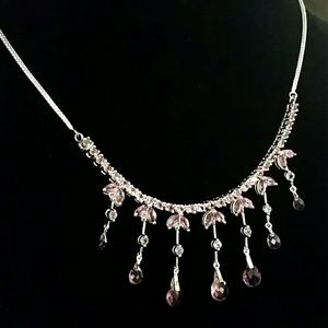 Solid 925 Sterling Silver & Amethyst Necklace